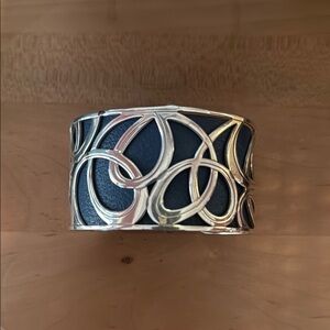 Silver and Black Intricate Openwork Bracelet